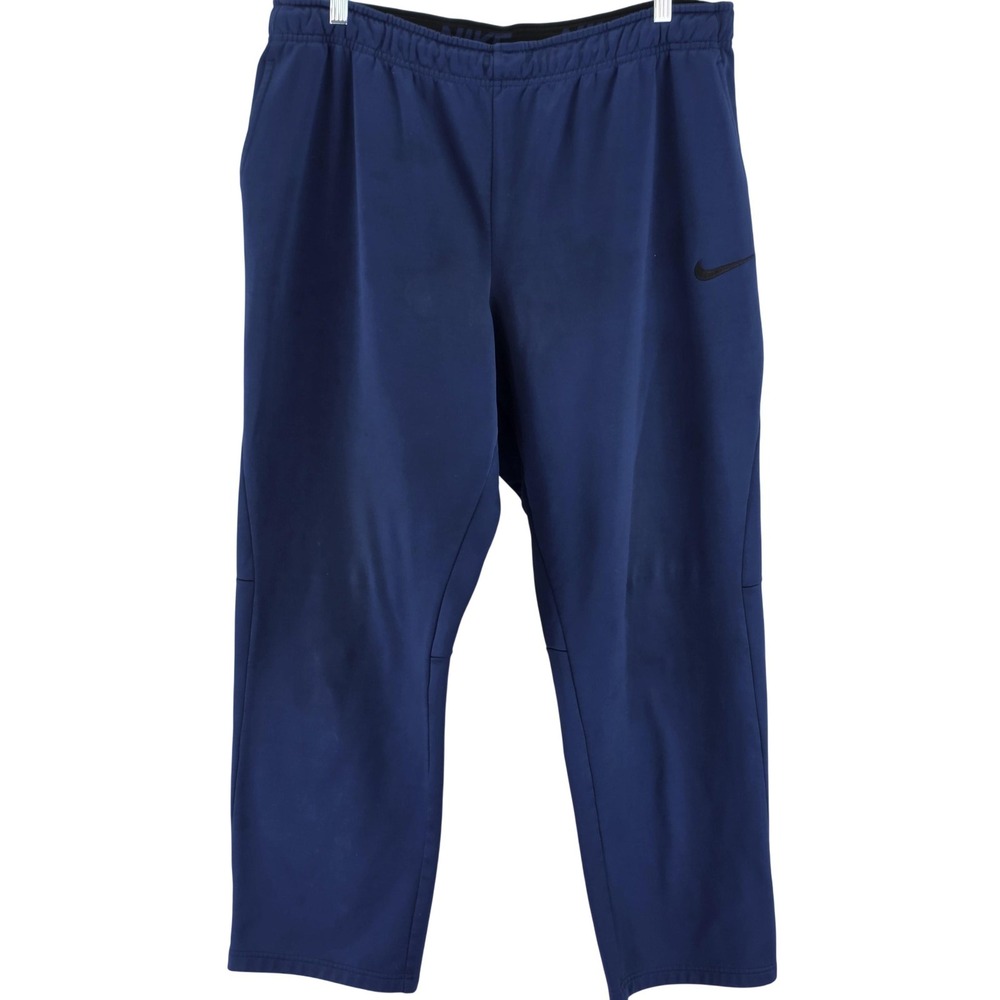 Nike Dri-FIT Pants Men 2XL Navy Blue Fleece Track Joggers Elastic Waist Athletic
